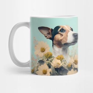 Dog and flower collage 02 Mug